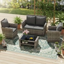 4 Piece Rattan Garden