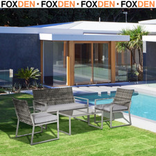 4 Piece Rattan Outdoor Garden