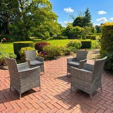 4 X RATTAN GARDEN FURNITURE