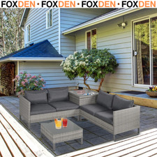 4 Piece Rattan Wicker Sofa Set