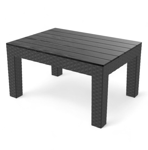 Black rattan effect - black,